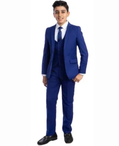 PERRY ELLIS BIG BOY'S 5-PIECE SHIRT, TIE, JACKET, VEST AND PANTS SOLID SUIT SET