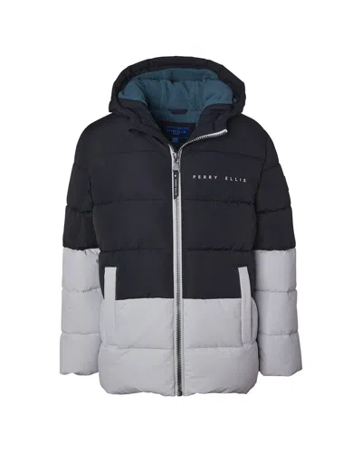 Perry Ellis Kids' Blocked Ripstop Puffer Jacket In Multi