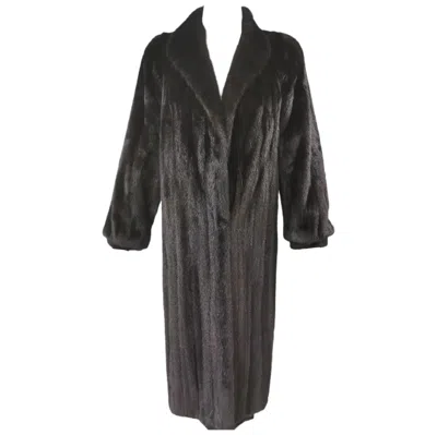 Pre-owned Perry Ellis Brand New  Ranch Mink Fur Coat (size 10-m) ~no Duties In Black
