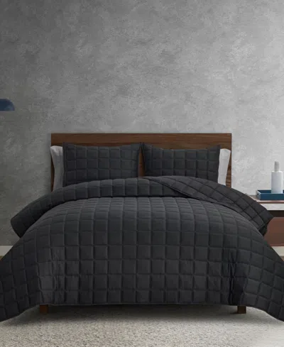 Perry Ellis Clarice Textured 3-pc. Quilt Set, King In Black