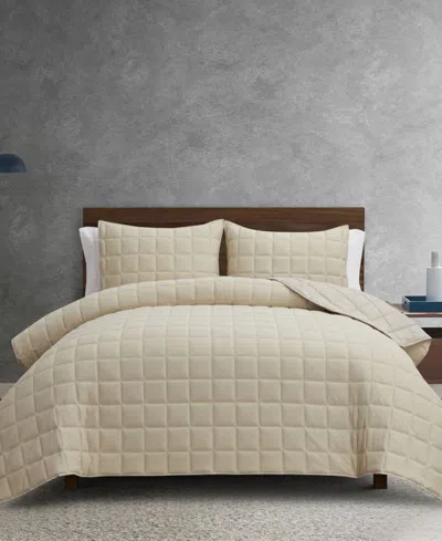 Perry Ellis Clarice Textured 3-pc. Quilt Set, King In Neutral