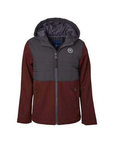 Perry Ellis Kids' Colorblocked Jacket In Burgundy