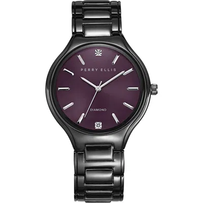 Perry Ellis Diamond Bracelet Watch, 40mm In Gunmetal