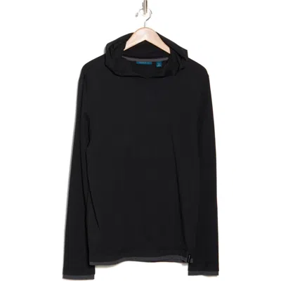 Perry Ellis Double Layer Cotton Hoodie In Black