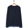 Perry Ellis Double Layer Cotton Hoodie In Dark Sapphire