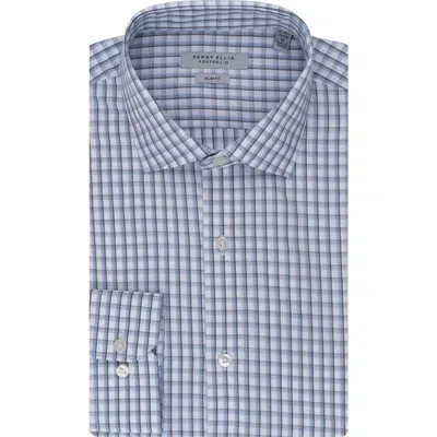 Perry Ellis Faded Check Slim Fit Dress Shirt