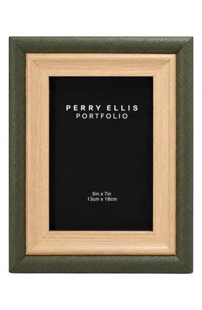 Perry Ellis Faux Leather Trim Photo Frame In Green
