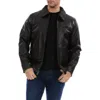 Perry Ellis Men's Zipper Leather Moto Jacket In Black