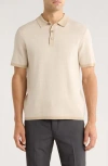 Perry Ellis Geometric Jacquard Polo In Neutral