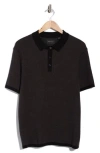 Perry Ellis Geometric Jacquard Polo In Black