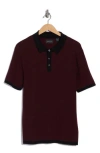 Perry Ellis Geometric Jacquard Polo In Burgundy