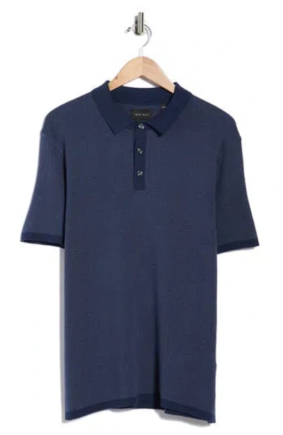 Perry Ellis Geometric Jacquard Polo In Gray