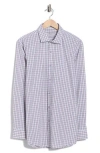 Perry Ellis Griffin Slim Fit Windowpane Check Dress Shirt In Blue
