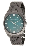 Perry Ellis Gunmetal Diamond Accent Bracelet Strap Watch, 41mm In Brown