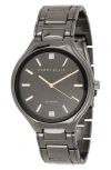 Perry Ellis Gunmetal Diamond Accent Bracelet Strap Watch, 41mm In Brown
