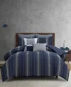 Perry Ellis Harper Striped 3-pc. Comforter Set, Full/queen In Blue