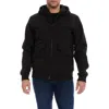 Perry Ellis Hooded Quilted Bomber Jacket In Black