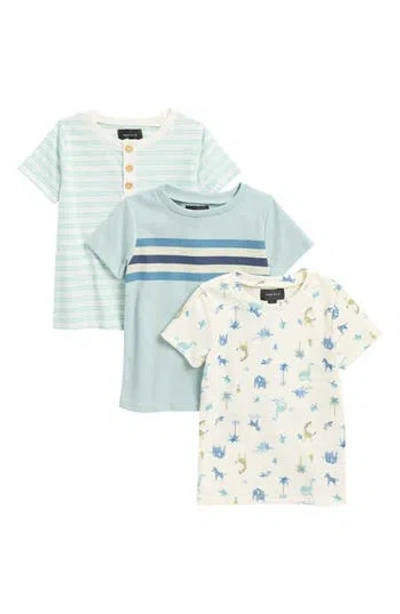 Perry Ellis Kids' 3-pack Assorted T-shirts In Green
