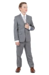 PERRY ELLIS PERRY ELLIS KIDS' EARTH TAN FIVE-PIECE SHARKSKIN SUIT