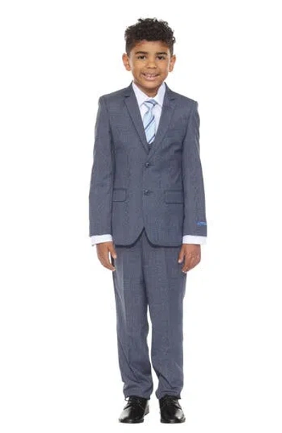 Perry Ellis Kids' Glen Plaid Five-piece Suit In Brown