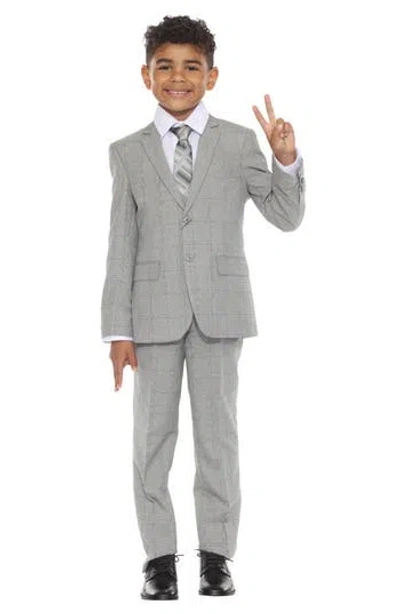 Perry Ellis Kids' Glen Plaid Five-piece Suit In White