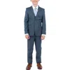 Perry Ellis Kids' Navy Five-piece Sharkskin Suit In Medium Navy