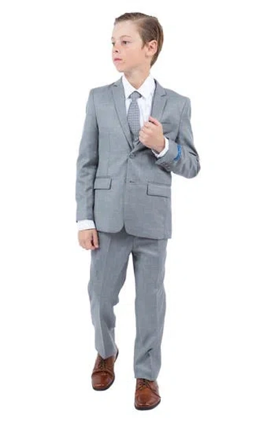 Perry Ellis Kids' Shark Gray Five-piece Sharkskin Suit In Shark Grey