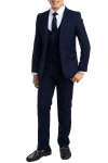 Perry Ellis Big Boy's 5-piece Shirt, Tie, Jacket, Vest And Pants Solid Suit Set In Navy