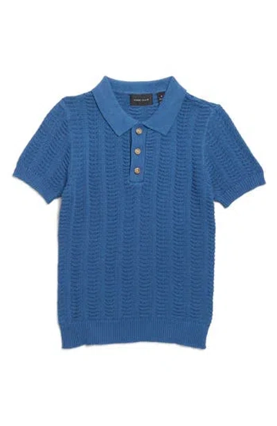 Perry Ellis Kids' Textured Sweater Polo In Navy