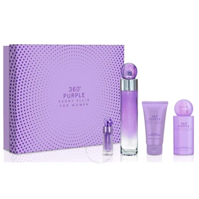 Perry Ellis Ladies 360 Degrees Purple For Women Gift Set Fragrances 844061012622 In Apple / Pink / Purple