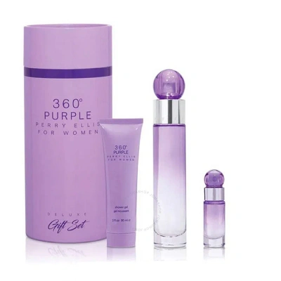 Perry Ellis Ladies 360 Degrees Purple For Women Gift Set Fragrances 844061012837 In Apple / Pink / Purple