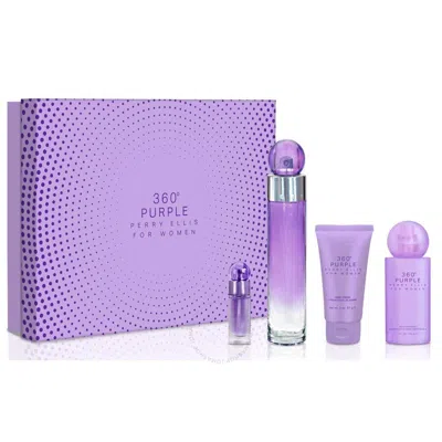 Perry Ellis Ladies 360 Degrees Purple For Women (tester) Gift Set Fragrances In White