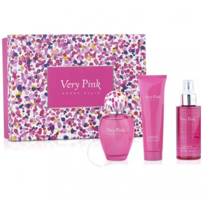 Perry Ellis Ladies Very Pink Gift Set Fragrances 844061013896 In Ink / Pink