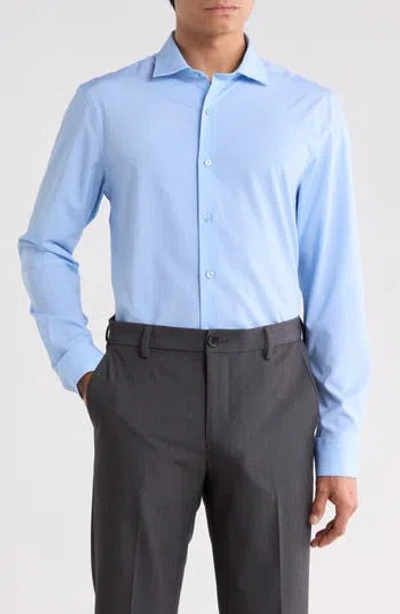 Perry Ellis Leaf Geo Print Dress Shirt In Blue