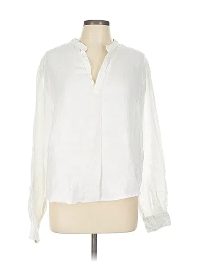 Pre-owned Perry Ellis Long Sleeve Blouse In White