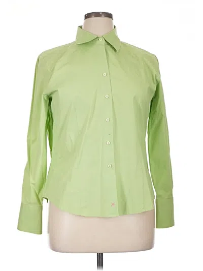 Pre-owned Perry Ellis Long Sleeve Button Down Shirt In Green