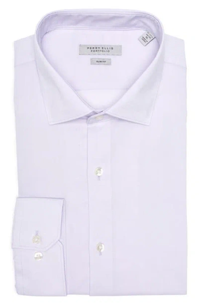 Perry Ellis Luxe Slim Fit Solid Dress Shirt In Lilac