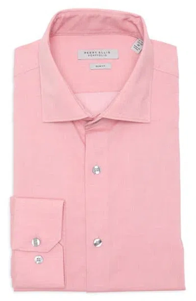 Perry Ellis Luxe Slim Fit Solid Dress Shirt In Pink