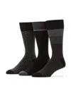 Perry Ellis Men's 3- Pack Soft Luxury Stripe Color Block Socks In Black,multicolor
