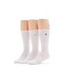 Perry Ellis Men's 3 Pack Casual Luxe Rib Logo Crew Socks In White