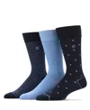 Perry Ellis Men's 3 Pack Neat Logo Socks In Medieval Assorted,multicolor