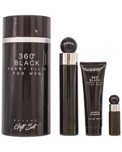 Perry Ellis Men's 360° Black 3pc Gift Set In White