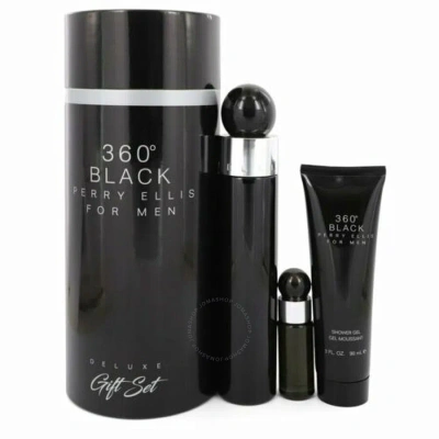 Perry Ellis Men's 360 Degrees Black For Men (deluxe Set) Gift Set Fragrances 844061012899