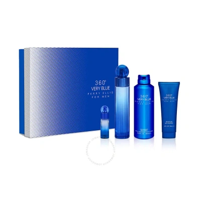 Perry Ellis Men's 360 Degrees Very Blue Men Gift Set Fragrances 844061012608 In Amber / Blue / Violet / White