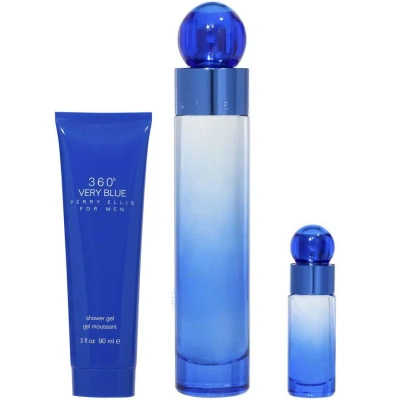 Perry Ellis Men's 360 Very Blue Gift Set Fragrances 844061012882 In Amber / Blue / Violet / White