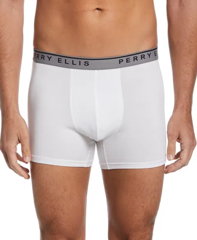 Perry Ellis Men's 4-pack Cotton Stretch Boxer Brief In White
