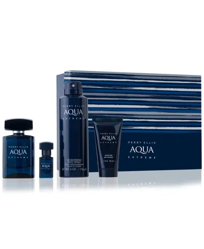 Perry Ellis Men's 4-pc. Aqua Extreme Eau De Toilette Gift Set In No Color