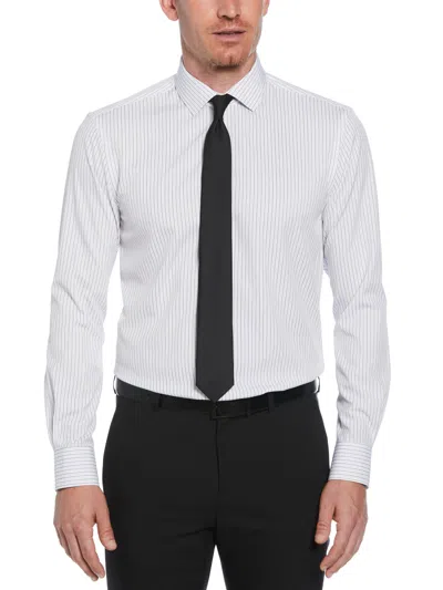 Perry Ellis Men's 4-way Stretch Stripe Shirt In White
