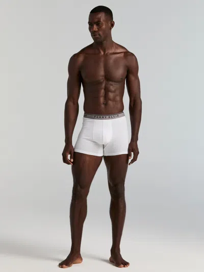 Perry Ellis Men's 4-pack Cotton Stretch Boxer Brief In White