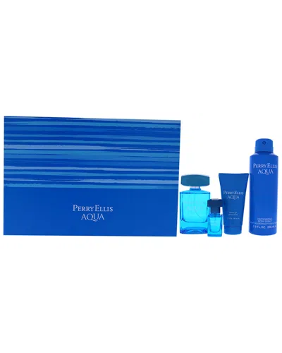 Perry Ellis Aqua Fragrance Set In Transparent